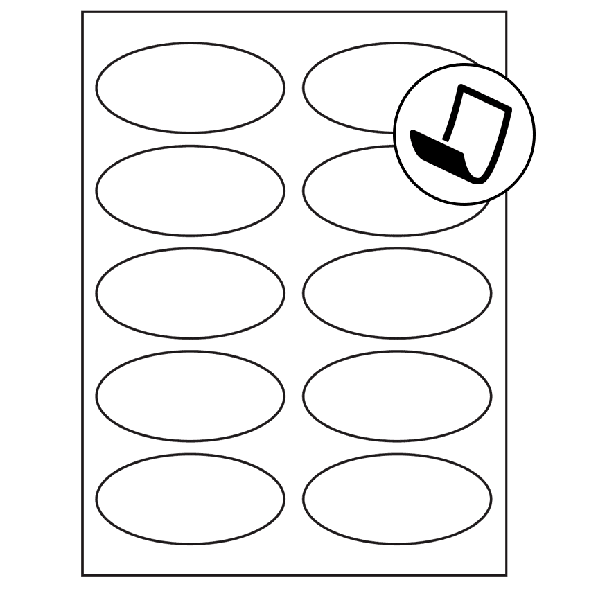 3.75" x 1.75" Blockout Oval Sheet Labels