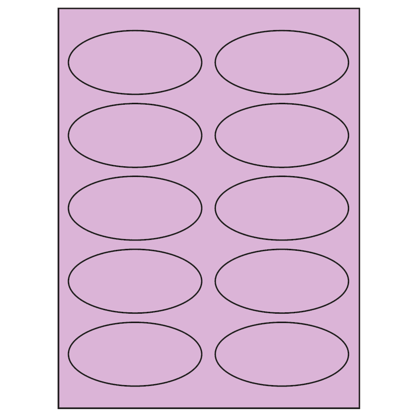 3.75" x 1.75" Pastel Purple Oval Sheet Labels
