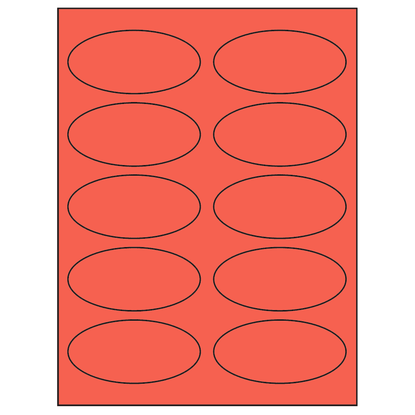 3.75" x 1.75" Red Oval Sheet Labels