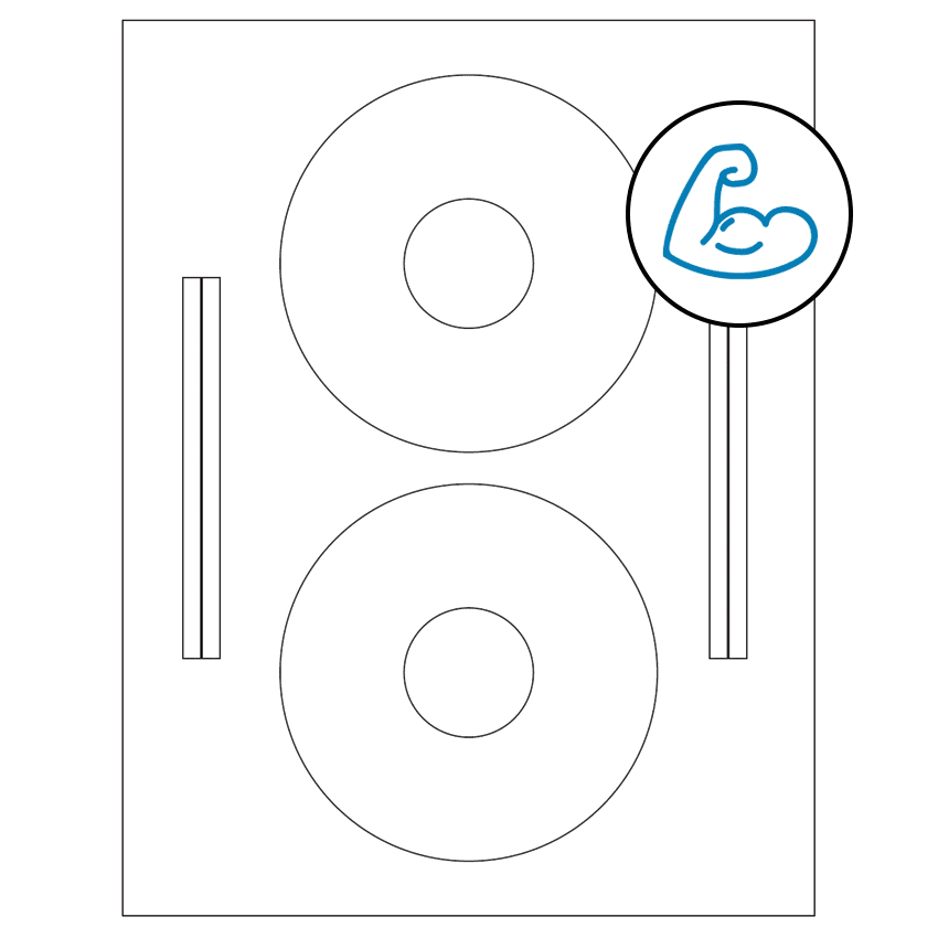 4.64" x 4.64" White Sheet Labels - Ultra Aggressive Adhesive