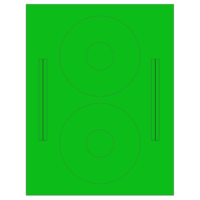 4.64" x 4.64" Fluorescent Green Sheet Labels