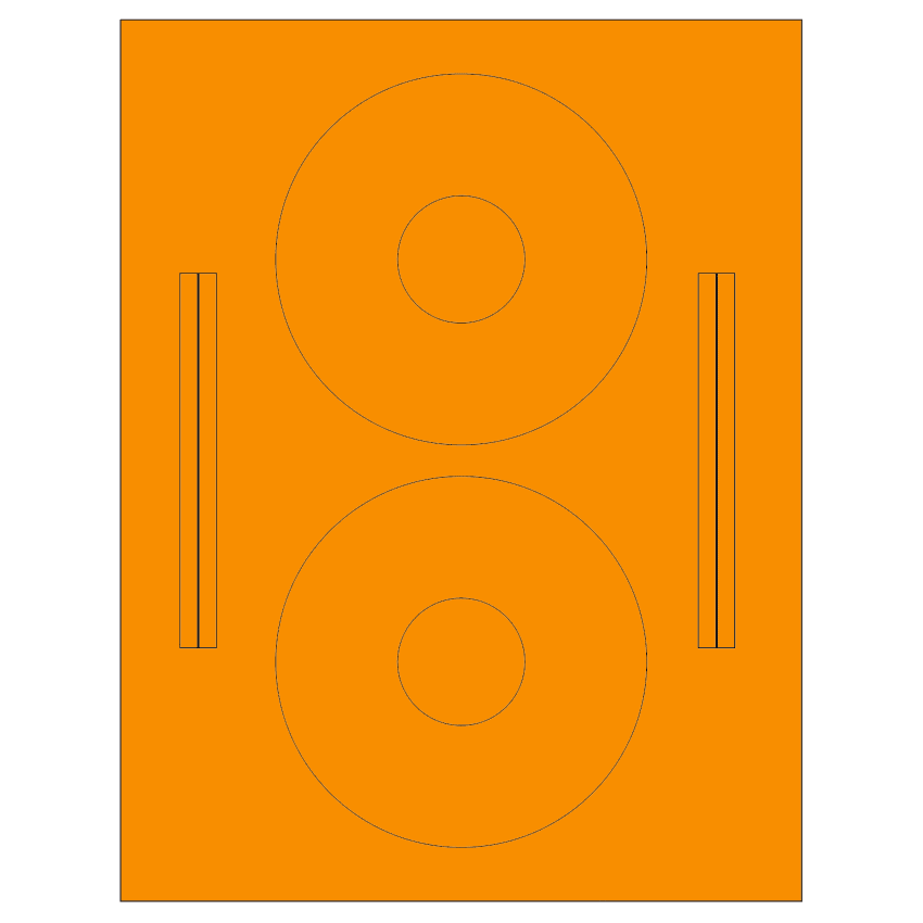 4.64" x 4.64" Fluorescent Orange Sheet Labels
