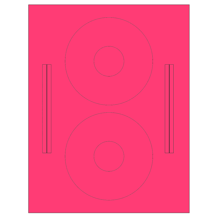 4.64" x 4.64" Fluorescent Pink Sheet Labels