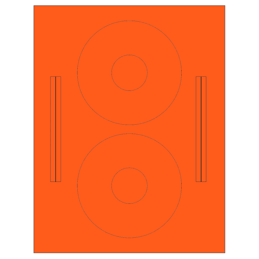 4.64" x 4.64" Fluorescent Red Sheet Labels