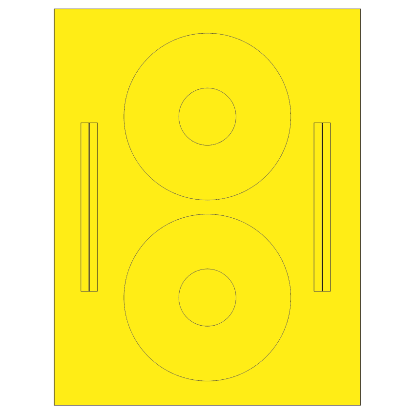4.64" x 4.64" Fluorescent Yellow Sheet Labels