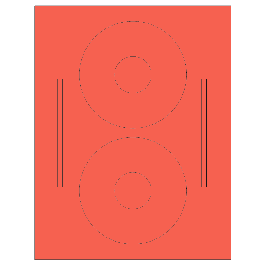 4.64" x 4.64" Red Sheet Labels