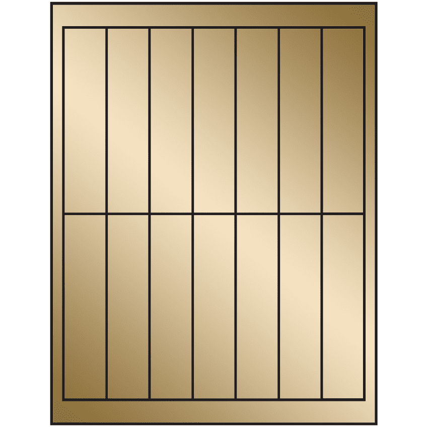 1.125" x 4.875" Gold Foil Rectangular Sheet Labels