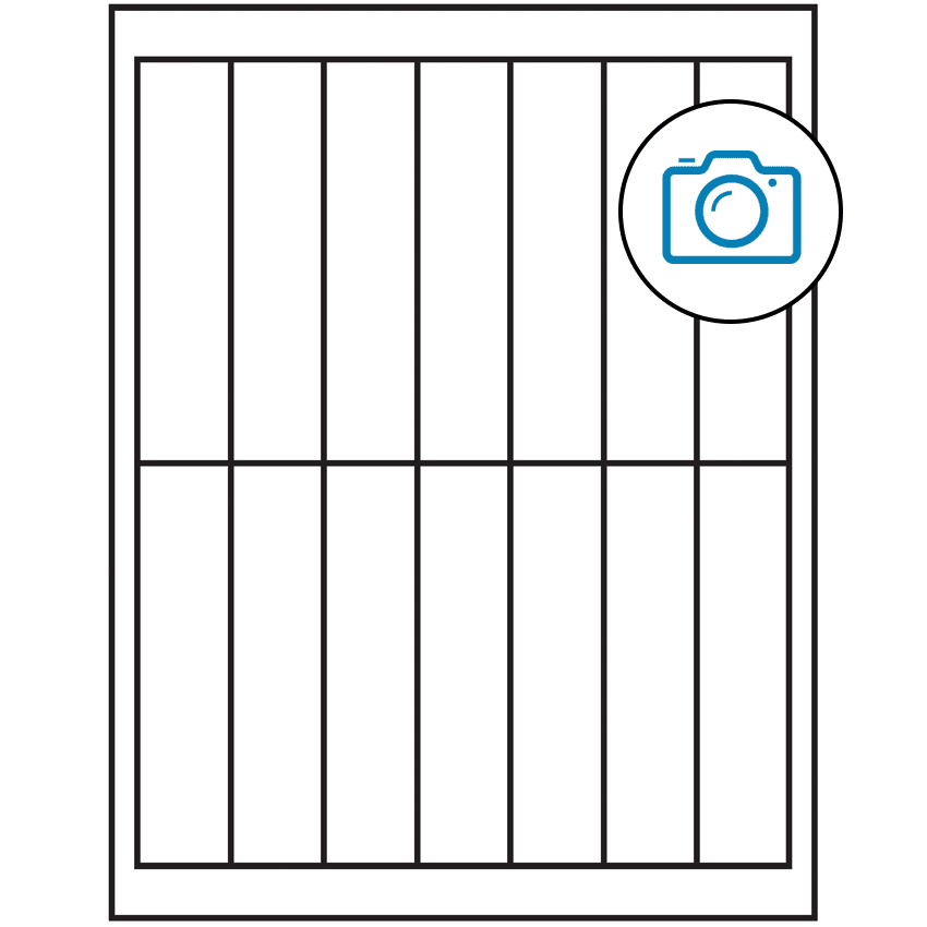 1.125" x 4.875" Photo Gloss Rectangular Sheet Labels