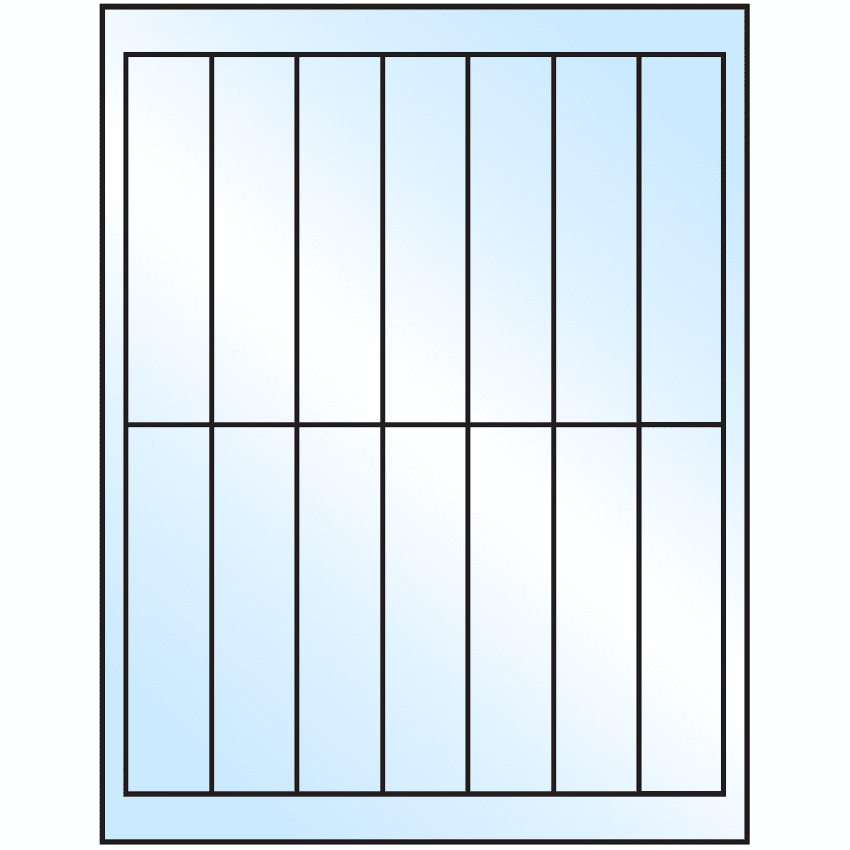 1.125" x 4.875" White Premium High Gloss Rectangular Sheet Labels