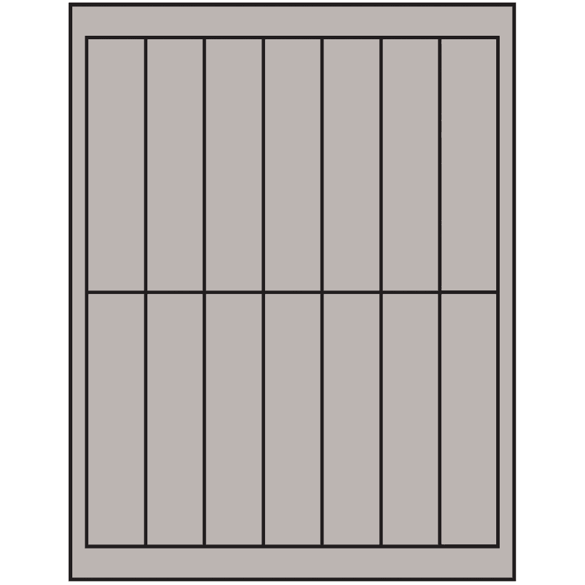 1.125" x 4.875" Gray Rectangular Sheet Labels