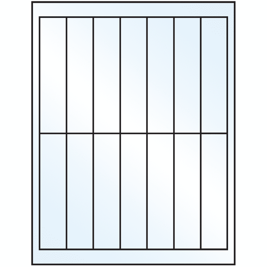 1.125" x 4.875" White Mid Gloss Rectangular Sheet Labels