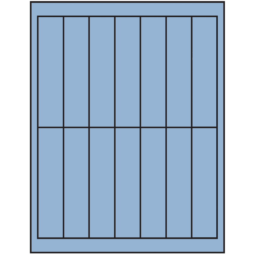 1.125" x 4.875" Pastel Blue Rectangular Sheet Labels