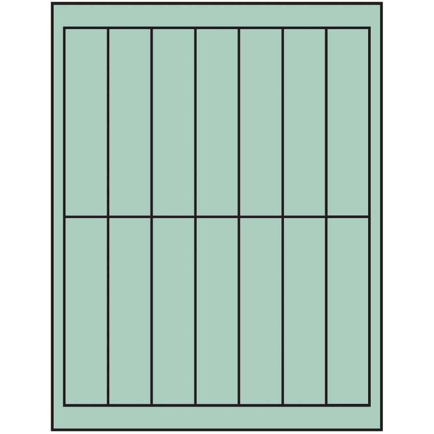 1.125" x 4.875" Pastel Green Rectangular Sheet Labels