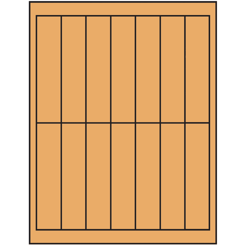 1.125" x 4.875" Pastel Orange Rectangular Sheet Labels
