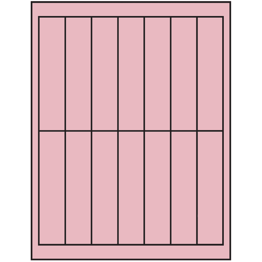1.125" x 4.875" Pastel Pink Rectangular Sheet Labels