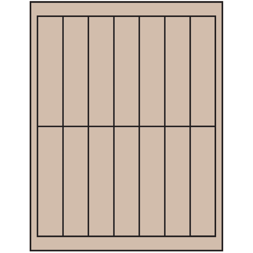 1.125" x 4.875" Pastel Tan Rectangular Sheet Labels