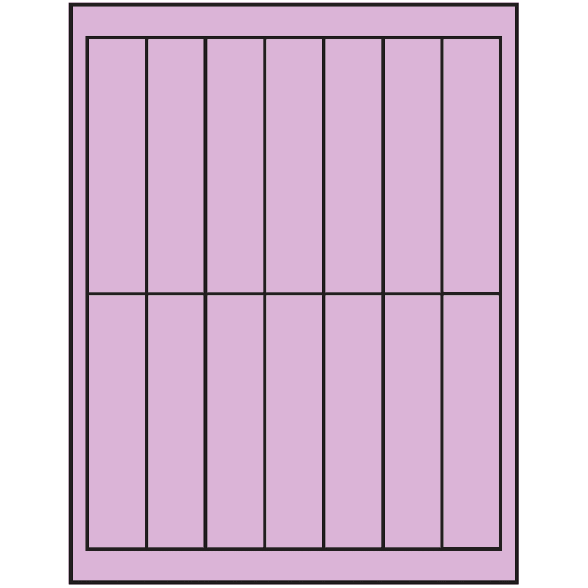 1.125" x 4.875" Pastel Purple Rectangular Sheet Labels