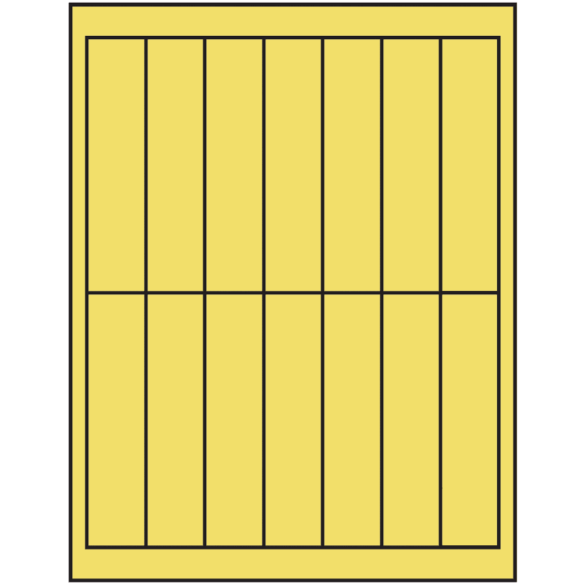 1.125" x 4.875" Pastel Yellow Rectangular Sheet Labels