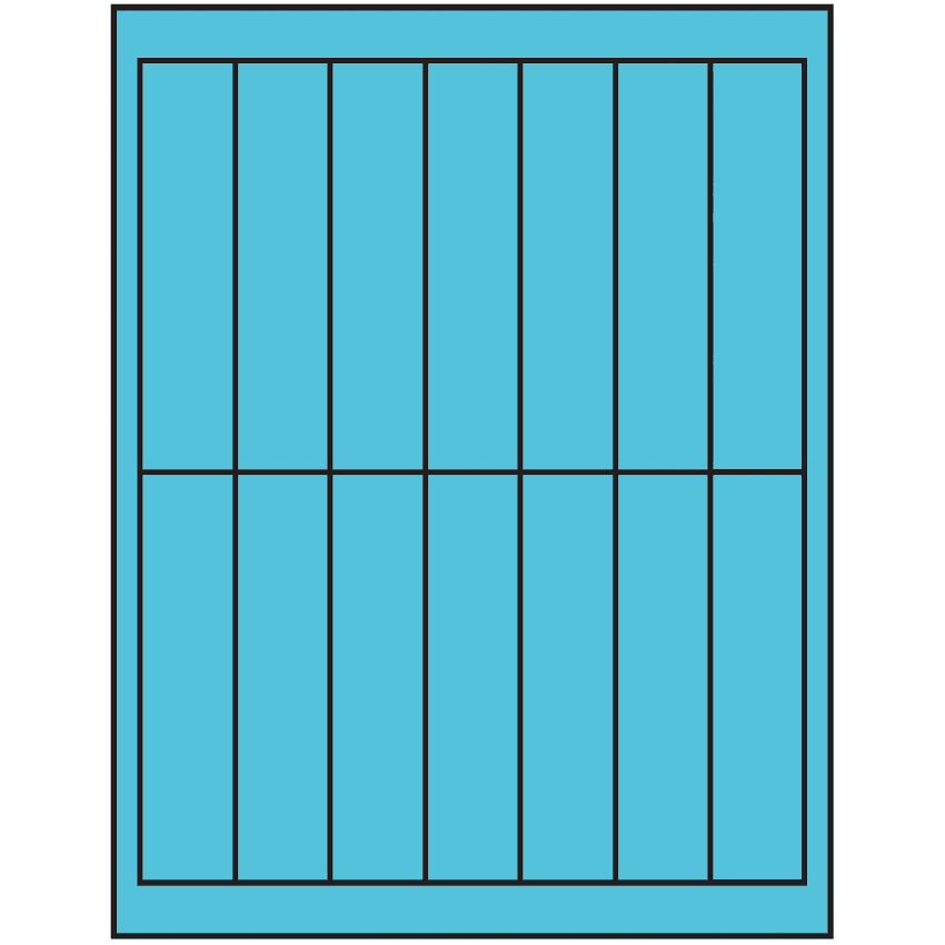 1.125" x 4.875" Turquoise Rectangular Sheet Labels