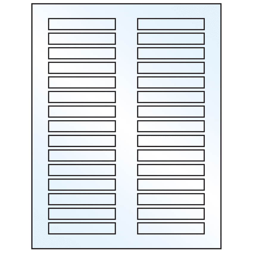 3" x 0.5" Crystal Clear Rectangular Sheet Labels