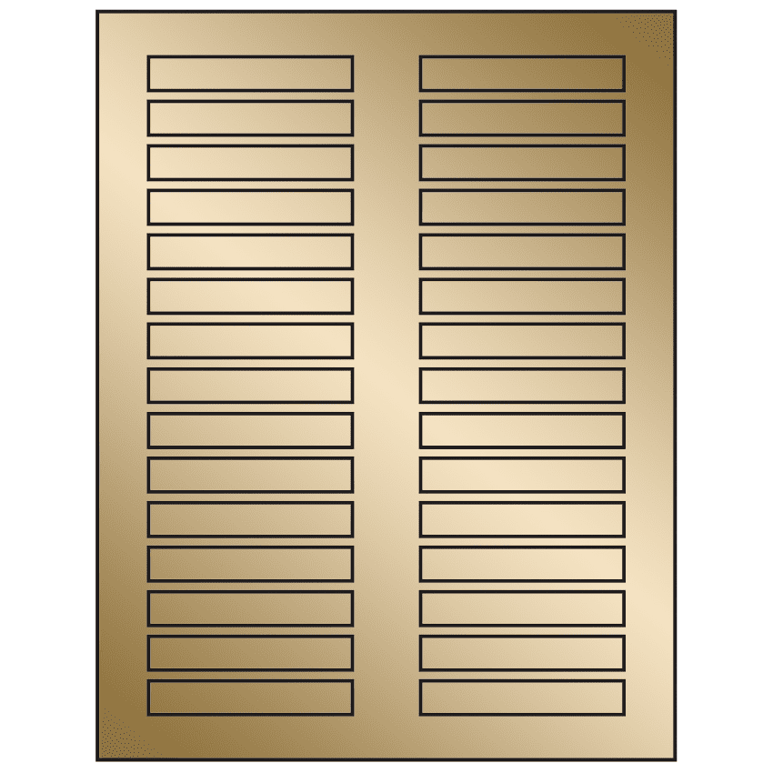 3" x 0.5" Gold Foil Rectangular Sheet Labels