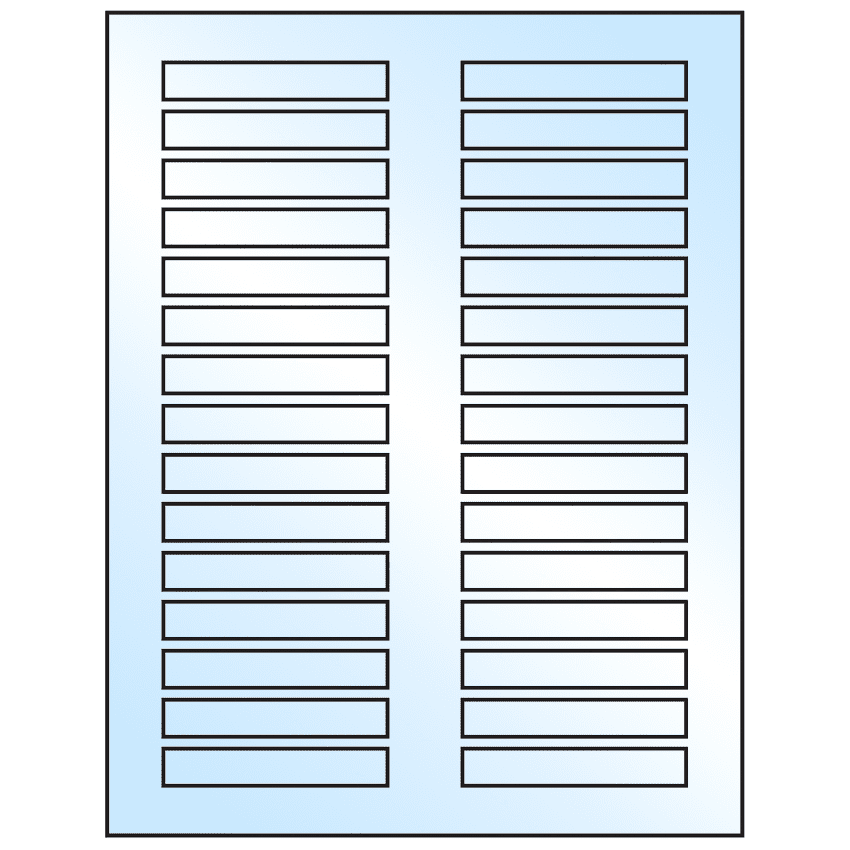 3" x 0.5" White Premium High Gloss Rectangular Sheet Labels