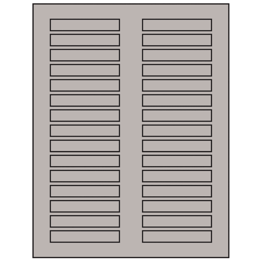 3" x 0.5" Gray Rectangular Sheet Labels