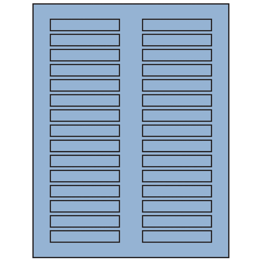 3" x 0.5" Pastel Blue Rectangular Sheet Labels