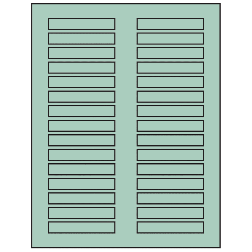 3" x 0.5" Pastel Green Rectangular Sheet Labels