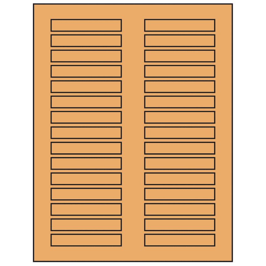 3" x 0.5" Pastel Orange Rectangular Sheet Labels