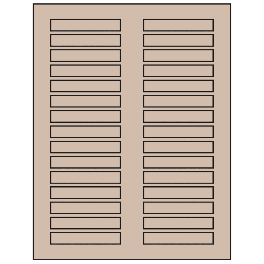 3" x 0.5" Pastel Tan Rectangular Sheet Labels