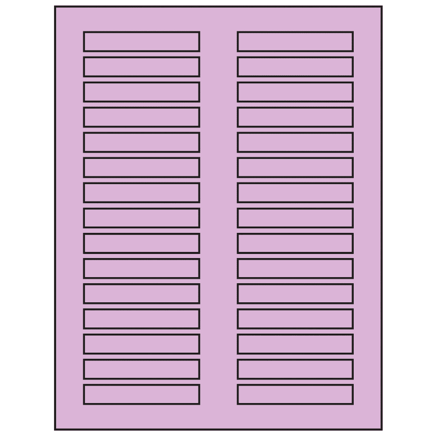 3" x 0.5" Pastel Purple Rectangular Sheet Labels