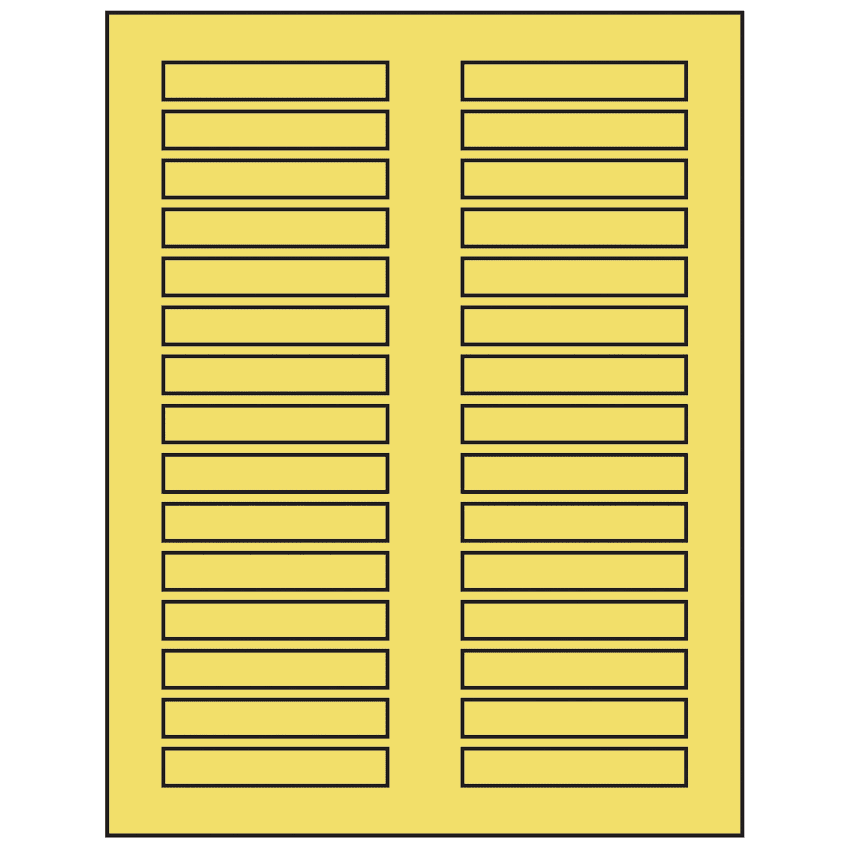 3" x 0.5" Pastel Yellow Rectangular Sheet Labels