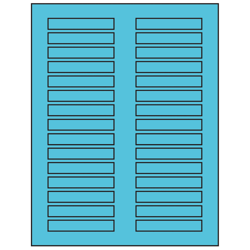 3" x 0.5" Turquoise Rectangular Sheet Labels