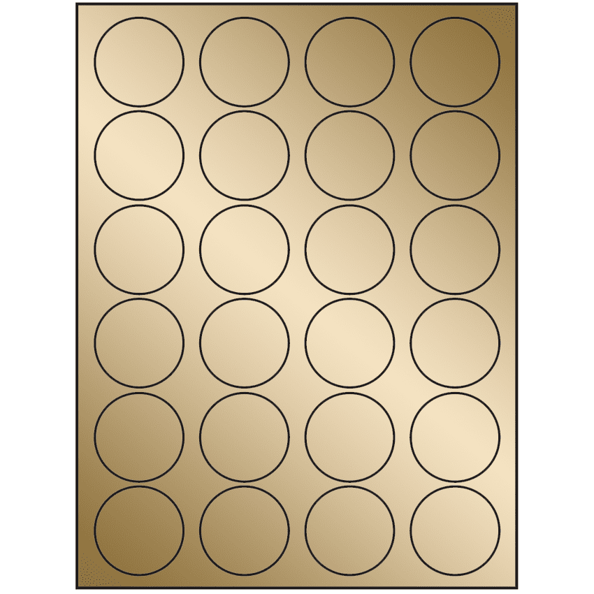 1.625" Gold Foil Circular Sheet Labels