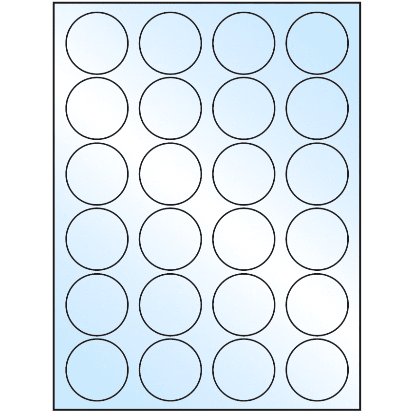 1.625" White Premium High Gloss Circular Sheet Labels