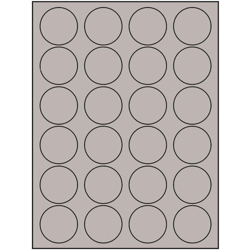 1.625" Gray Circular Sheet Labels