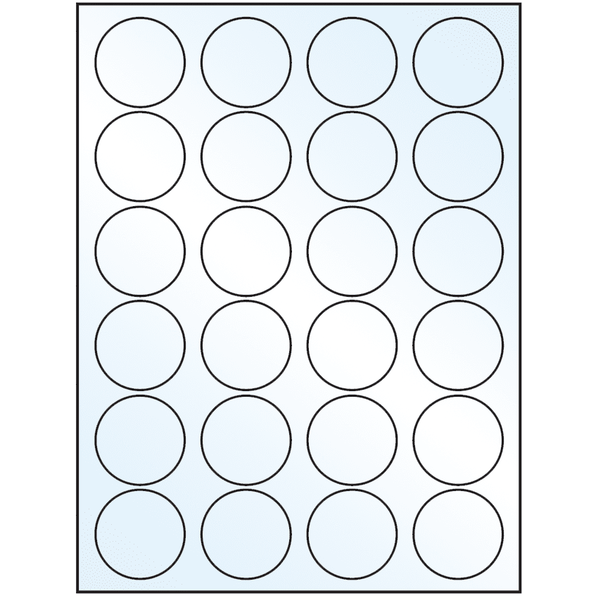 1.625" White Mid Gloss Circular Sheet Labels