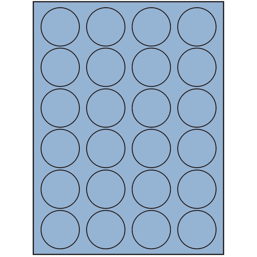 1.625" Pastel Blue Circular Sheet Labels