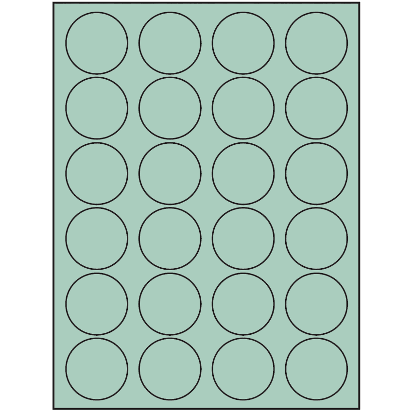 1.625" Pastel Green Circular Sheet Labels