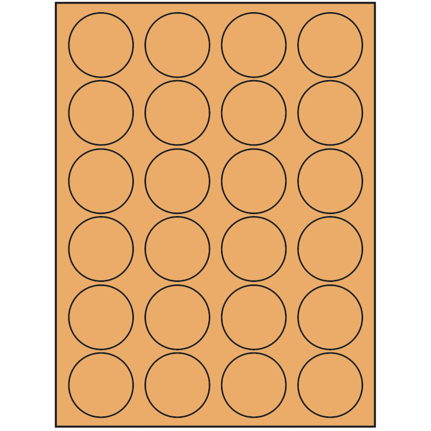 1.625" Pastel Orange Circular Sheet Labels