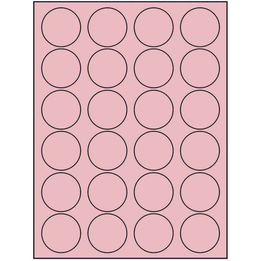1.625" Pastel Pink Circular Sheet Labels