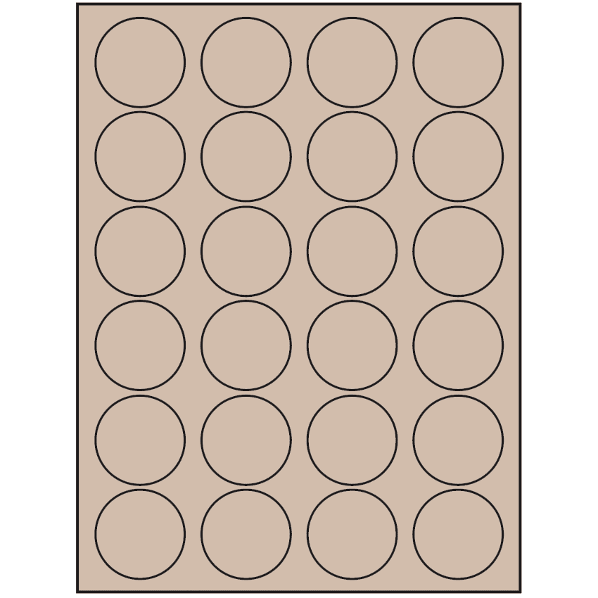 1.625" Pastel Tan Circular Sheet Labels