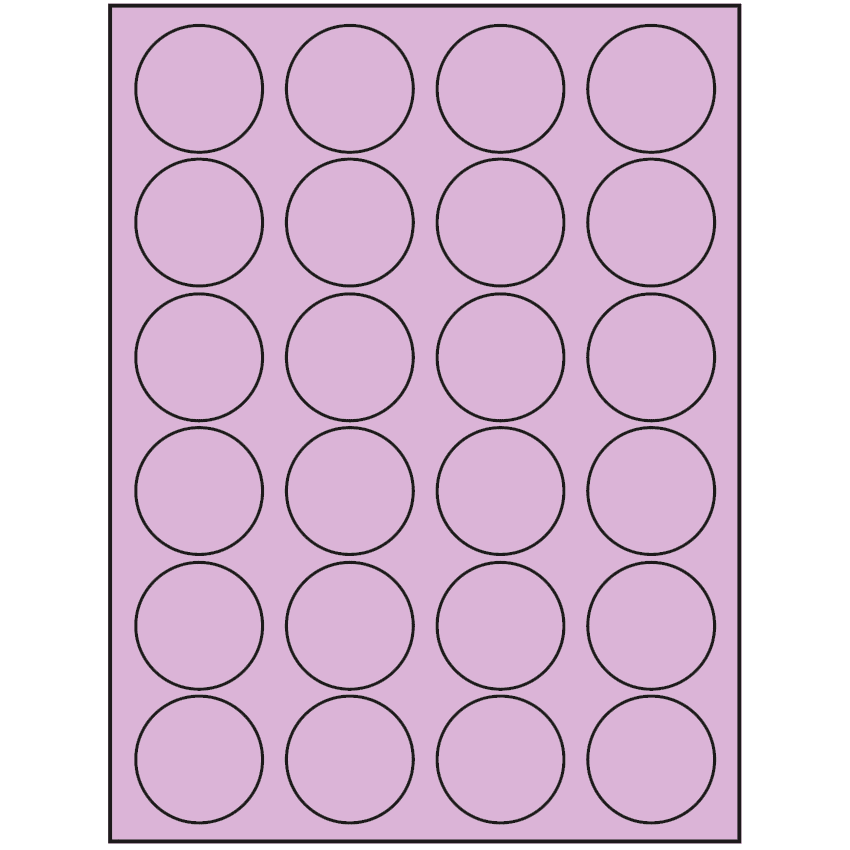 1.625" Pastel Purple Circular Sheet Labels