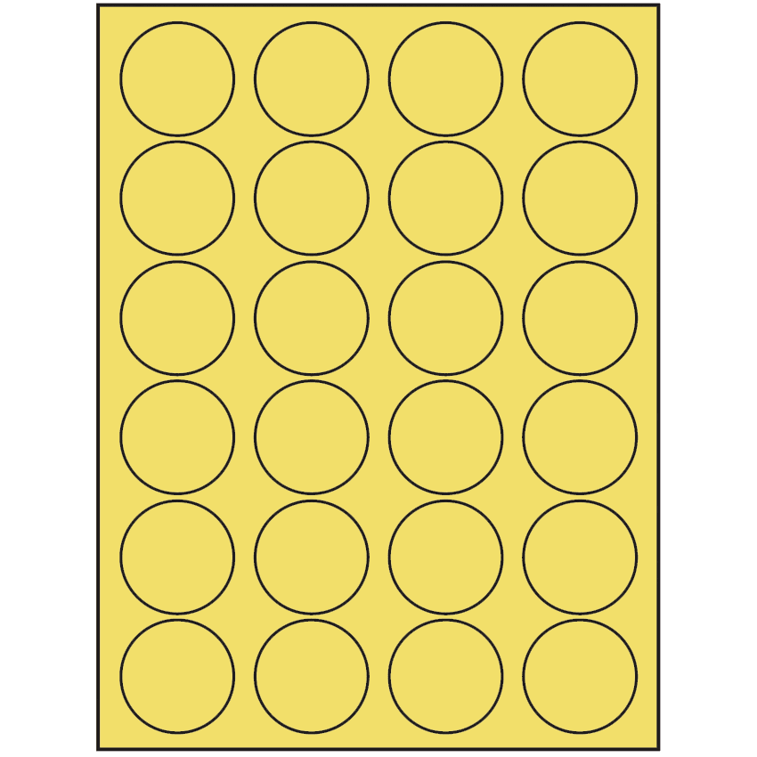 1.625" Pastel Yellow Circular Sheet Labels