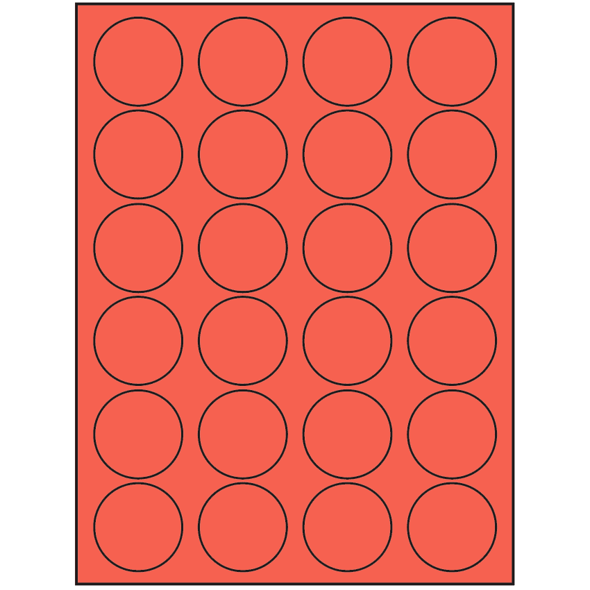 1.625" Red Circular Sheet Labels