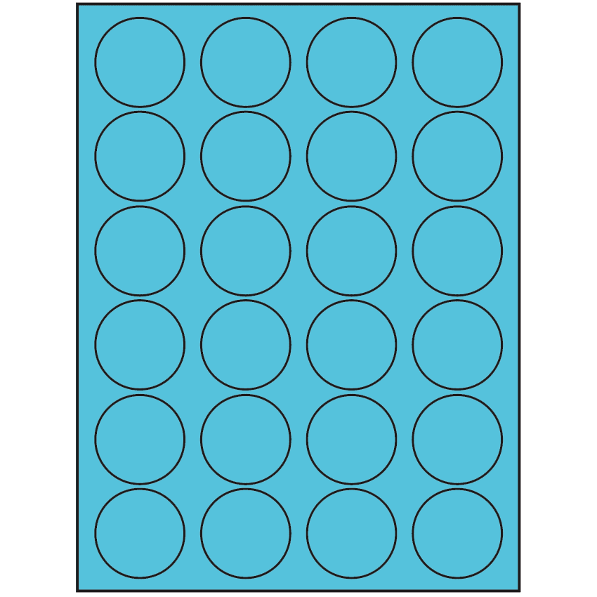 1.625" Turquoise Circular Sheet Labels