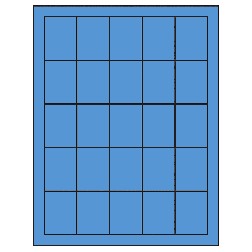 1.5" x 2" Fluorescent Blue Rectangular Sheet Labels