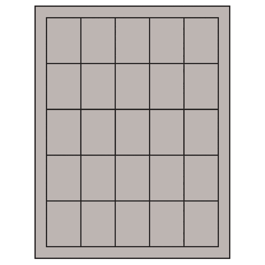 1.5" x 2" Gray Rectangular Sheet Labels