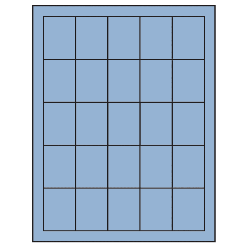 1.5" x 2" Pastel Blue Rectangular Sheet Labels